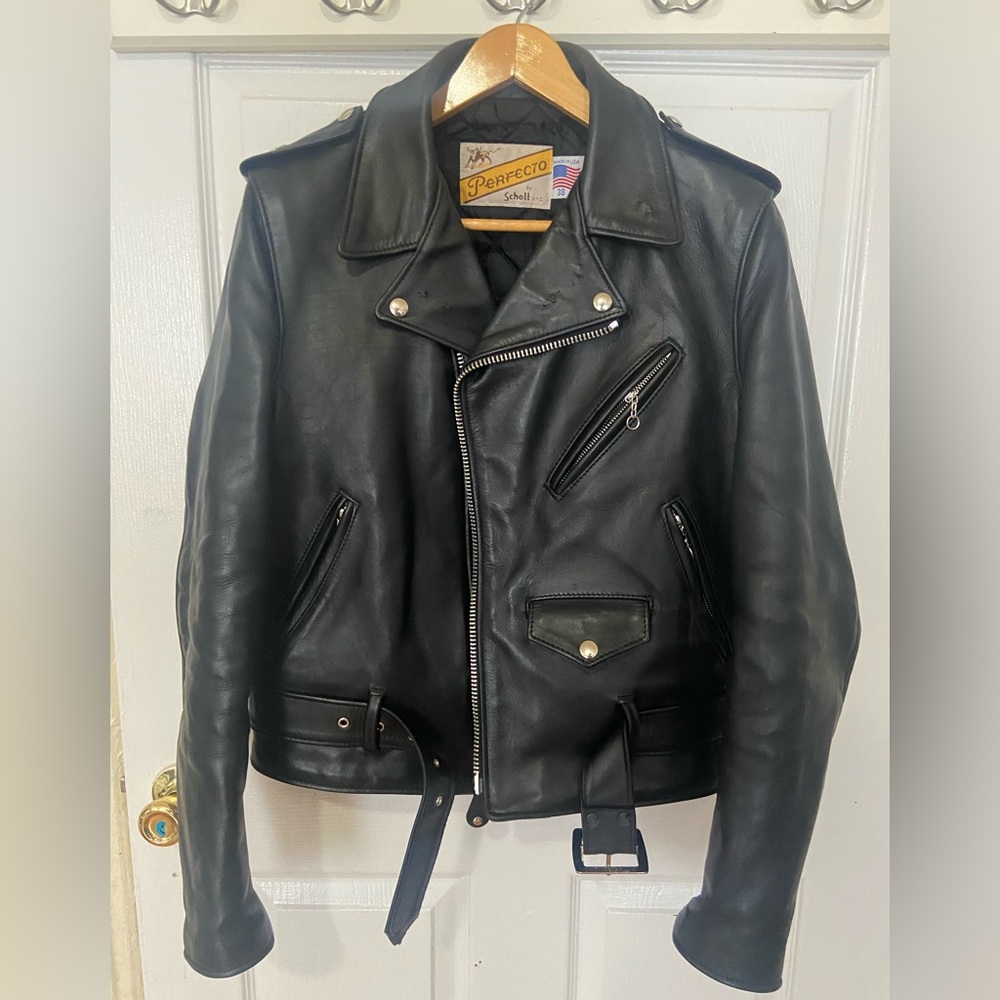 Schott One Star Perfecto Leather Motorcycle Jacket: Style 613